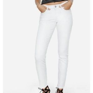Express Midrise White Jeans 0s (short)